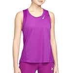 NIKE Women's Dri Fit Race T Shirt, Vivid Purple/Reflective Silv, M UK