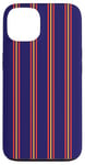 Coque pour iPhone 13 Bleu Marine Jaune Rouge Rayé Girly Esthétique Preppy Stripe