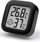 Mini Thermomètre Hygromètre Intérieur Digital À Haute Précision,Moniteur De Température Et Humidimètre,Thermo Hygromètre Indicateur Du Niveau De Confort(1,Noir,4,3Cm*4,3Cm)