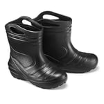 ESTRO Botte en Caoutchouc Enfant - Bottes de Pluie Enfant Fille Botte de Pluie Fourrée Enfant Botte Pluie Enfant Chaussure Pluie Enfant K051 (26 EU, Noir)