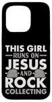 Coque pour iPhone 15 Pro Collection Rock Collector This Girl Runs On Jesus And Rock Collecting