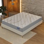 sensoreve-Matelas Essem 200x200cm-Technologie Hybrid: Ressorts ensachés + Mousse HDensité-Épaisseur 25cm-Soutien Tonique Parfait & indépendance de Couchage-Label SANITIZED(Anti bactérien/acarien)