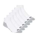 PUMA Men's 6 Pack Quarter Crew Men s Socks, White/Grey Detail, M UK