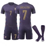 Gos- EM 2024 Fotbollströja England Away 7 GREALISH 24