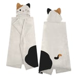 Squishmallows 3D Head Hooded Cream Fleece Blanket Cam Cat Throw 100 x 120cm