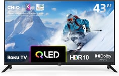 U43QM9K 43 Inch 4K Smart TV, QLED TV, Roku TV, 4K UHD, HDR10 HLG, Dolby Audio, W