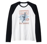 Bruce Lee The Dragon High Flying Action Distressed Raglan Baseball Tee