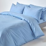 HOMESCAPES Light Blue Pure Egyptian Cotton Duvet Cover Set Single 200 TC 400 Thr