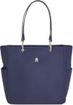 Tommy Hilfiger Sac fourre-tout TH Spring pour femme AW0AW16902 TH Spring Tote AW0AW16902, bleu, OS, Bleu (Space Blue), Fourre-tout