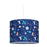 Relaxdays Lampe suspendue pour chambre d’enfant, motif espace, HxD : 155x35 cm, suspension, lustre planètes, multicolore