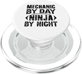 Mechanic By Day Ninja By Night - Funny Mechanic Garage Car PopSockets PopGrip for MagSafe