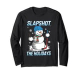 Slapshot the Holidays Hockey Snowman Shirt Long Sleeve T-Shirt