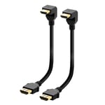EZDIY-FAB 2-Pack HDMI Male to Female Right Angle Adapter HDMI Extension Gold Plated Converter for Google Chrome Cast, Roku Streaming Stick-7.95in