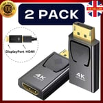 2x Display Port to HDMI Adapter Converter For 4K HD 1080P HDTV PC