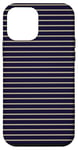 Coque pour iPhone 12 mini Bleu marine Tan rayé girly esthétique Preppy Stripe