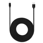 Câble Usb De Type C De 4,6 M Avec Charge Rapide 3 A, Ultra Long Et Extrêmement Durable En Nylon Tressé Pour Galaxy S10/S9/S8/Google Pixel/Lg/Oneplus/Moto Et Plus Encore (Noir)