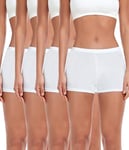 wirarpa Boxer Femme Shorty Femmes Panty Coton Short Caleçon avec Entrejambe Large Coton Lot de 4 Blanco Taille XL