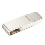 Hama Uni-C Rotate Pro Clé USB 3.1 - Flash Drive 32 Go, Vitesse jusqu'à 70 Mo/s, Clef avec connecteur USB C, pour PC/Mac - Argenté