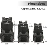 40L-60L-85L Hiking Backpack-Waterproof Travel Camping Outdoor Sport Rucksack Bag