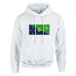 Christmas Island Flag Hoodie i Vit Vit S