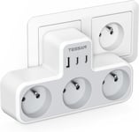 Multiprise Murale 3 Prises, Prise Usb Multiple Murale Avec 2 Usb C, 1 Usb, Prise Chargeur Usb Avec Port Usb C, 4000W Prises Multiples Électriques, Triple Prise Pour La Maison Et Le Bureau