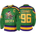 Herr Mighty Ducks 96 Charlie Conway 99 Adam Banks 33 Greg Goldberg Film Hockeytröja Grön 96  L