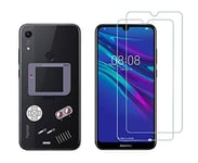 NOVAGO Compatible avec Huawei Y6 2019 /Honor 8A -Coque Souple Solide Anti Choc avec Impression + 2 Films Protection écran Verre trempé résistant (Coque+ 2 Films, Gameboy)