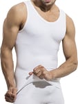 UnsichtBra T-shirt Débardeur de Compression | Sous-vêtement Amincissant | Homme (sw_7100)(XXL, blanc)