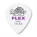 JIM DUNLOP 468P1.14 Tortex Flex Jazz III Guitar Pick, 1.14mm, White - 12 Pack