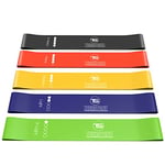 TechStone Lot de 5 Bandes de Résistance pour Homme et Femme - Différents Niveaux de Résistance pour la Maison, la Salle de Sport, des Longues Séances D’entraînement Idéal pour I'entraînement, Le Yoga