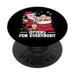 Otters For Everybody Santa Christmas Otter Cute PopSockets Swappable PopGrip