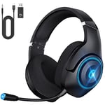 KAPEYDESI Gaming headset for PS5 PS4 PC MAC, Wireless Gaming Headphones with Mirophone, Black