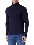 Tommy Hilfiger Homme Pull Cashmere Roll Neck Col Roulé, Bleu (Desert Sky), XL