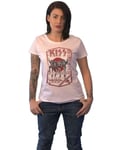 KISS T Shirt Destroyer Tour 78 Band Logo Official Womens Skinny Fit White