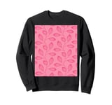 Climbing Vine Leaves In Girly Pink On Pink Sweatshirt