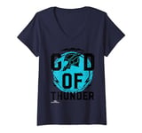 Marvel Thor Ragnarok God of Thunder Helmet Swirl T-Shirt avec Col en V