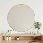 Maisonchic - Miroir mural Miroir déco Miroir Salon Doré ø 60 cm Rond 95421