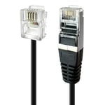 apm 570845 - Cordon Adsl Rj11/Rj45 Connecteurs Mâle/Mâle Noir - 5M de longueur - Cordon doux et flexible pour relier à un boîtier ou un modem ADSL