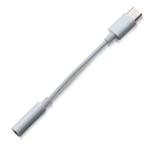 Type C to AUX 3.5mm USB Adapter Audio Headphone Jack Cable white