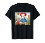 Raggedy Ann & Baby in a Sunflower Field T-Shirt