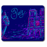 Computer Mouse Mat - Paris France Drawing Tourist French Office Gift #21994