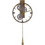 Horloge Murale en Métal Doré et Argenté Ronde 30 cm de Diamètre avec Pendule Accessoire Déco pour Salon Cuisine ou Salle à Manger Industrielle Beliani