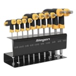 Siegen 10pc T-Handle Ball End Hex Key Set 2-10mm Allen Allan Keys Metal Stand