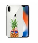 Coque Iphone XR ananas lunettes tropical fleur transparente