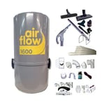 Aspirateur central Airflow 1600 garantie 5 ans (jusqu'à 300 m²) + trousse inter 9 ml + 8 accessoires + kit 3 prises + kit prise balai + kit prise