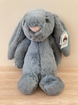 JELLYCAT Medium Bashful Dusky Blue Bunny Soft Toy Plush BAS3DUSKB Jelly Cat BNWT