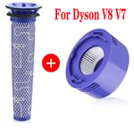 Pre & Post HEPA Filter For Dyson V8 V7 Animal Absolute Vacuum Cleaner Replace