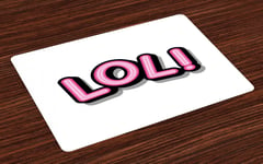 LOL Place Mats Set of 4 Retro Letters Vintage Pop Art