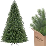 SALCAR Sapin de Noël Artificiel 210cm, Arbre de Noel avec 100%-PE Pointes de Branche, Gants et Pieds de Sapin de Noël en Métal, Lgnifuge, Assemblage Rapide