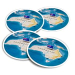 4x Round Stickers 10 cm - Australia World Map Flag  #44172